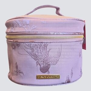 Vince Camuto Lilac Embossed Fabric Cosmetic Makeup Case